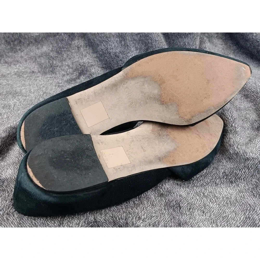 J. Crew Black Suede Pointed Toe DOrsay‎ Flats Women Shoes